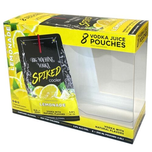 Vodka pouch 3-sided window box-yellow